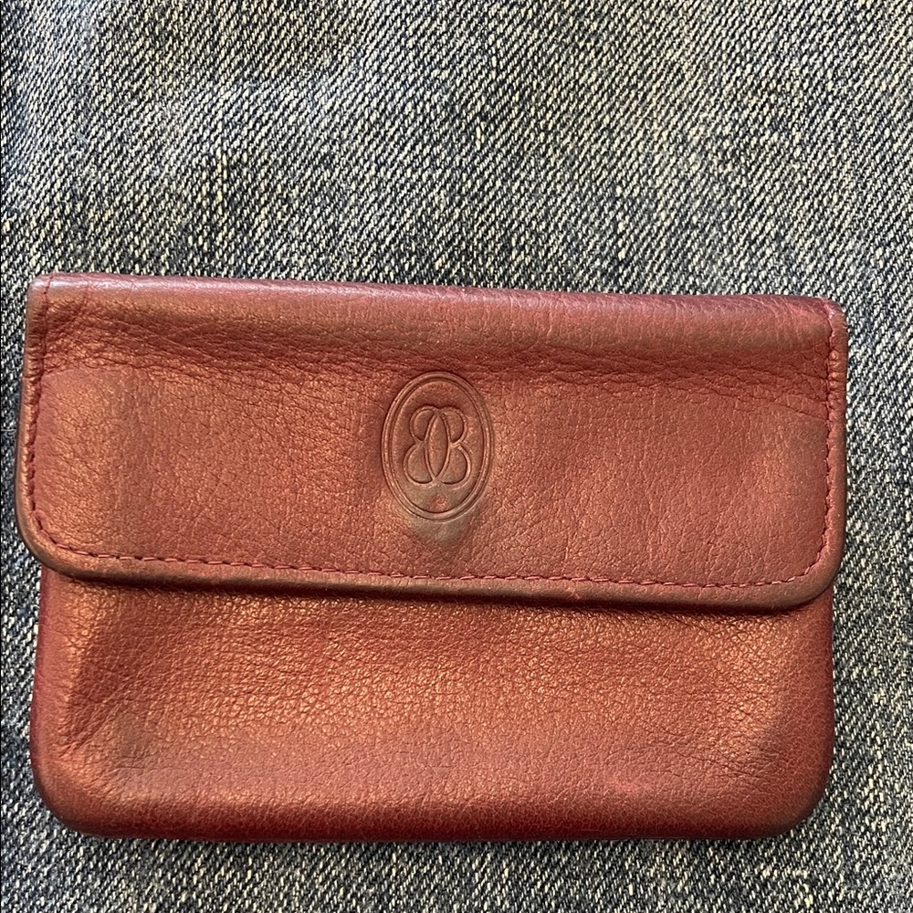 Vintage Buxton Mahogany Leather Coin & Card Case